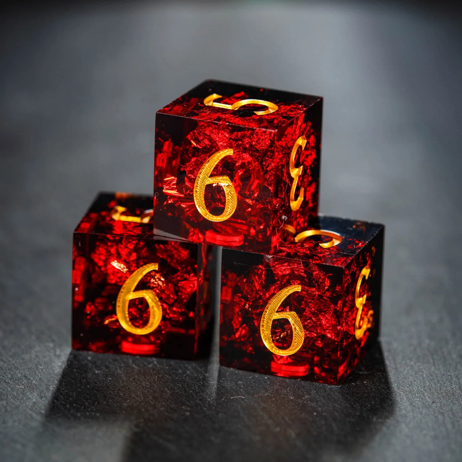 Black & Red DnD Dice Set