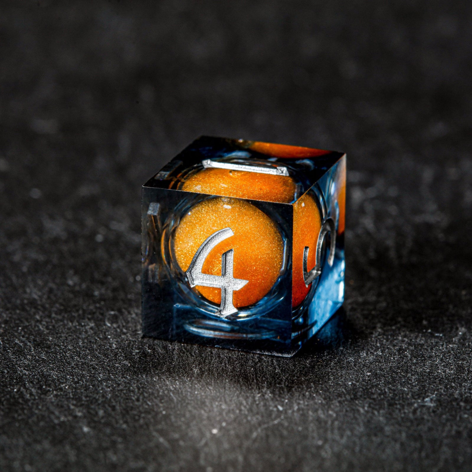 Orange Liquid core dice set