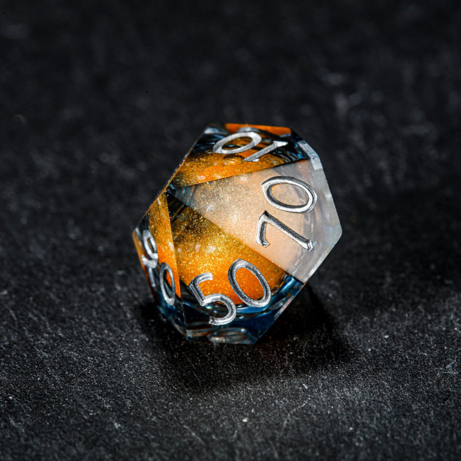 Dungeons and Dragons Orange Sand Liquid Core Dice Set